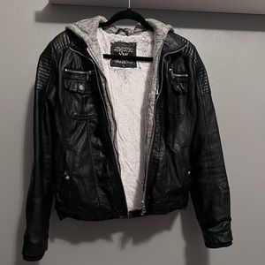Sporty Faux Leather Jacket